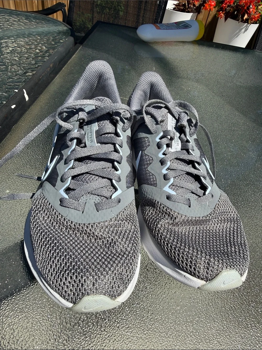 Nike White and Gray Twin Pair Athletic Sneakers